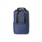 Mochila de poliéster reciclado con compartimento para portátil 18L color azul vista frontal