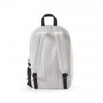 Mochila de RPET para portátil con acabado ripstop 15,6” color blanco vista trasera