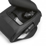 Mochila de cuero sintético con espacio acolchado para portátil 20L vista dos