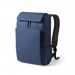 Mochila de cuero sintético con espacio acolchado para portátil 20L color azul