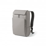 Mochila de cuero sintético con espacio acolchado para portátil 20L color gris claro