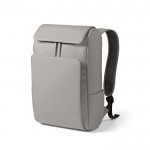 Mochila de cuero sintético con espacio acolchado para portátil 20L color gris claro