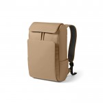 Mochila de cuero sintético con espacio acolchado para portátil 20L color camel