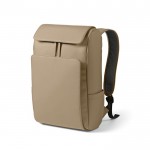 Mochila de cuero sintético con espacio acolchado para portátil 20L color camel