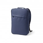 Mochila para PC de cuero sintético con respaldo acolchado 15,6” color azul