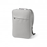 Mochila para PC de cuero sintético con respaldo acolchado 15,6” color gris claro