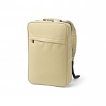 Mochila para PC de cuero sintético con respaldo acolchado 15,6” color beige