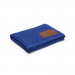 Manta de algodón reciclado con parche personalizable 200 g/m2 color azul