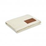 Manta de algodón reciclado con parche personalizable 200 g/m2 color beige