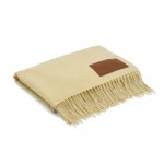 Manta de RPET de gran suavidad con parche personalizable 180 g/m2 color beige