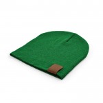 Gorro sostenible de RPET ideal para los días fríos de invierno color verde oscuro segunda vista