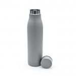 Botella de acero inoxidable reciclado con función térmica 600ml color plateado segunda vista