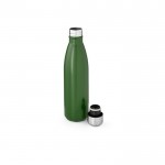 Botella de acero inoxidable reciclado con tapón antigoteo 500ml color verde militar segunda vista