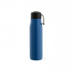 Botella de acero inoxidable reciclado con asa de cuerda 540ml color azul tercera vista