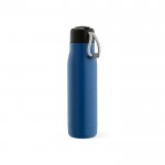 Botella de acero inoxidable reciclado con asa de cuerda 540ml color azul