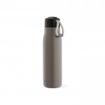 Botella de acero inoxidable reciclado con asa de cuerda 540ml color gris