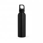 Botella de aluminio reciclado con tapón tipo mosquetón 660ml color negro
