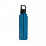 Botella de aluminio reciclado con tapón tipo mosquetón 660ml color azul