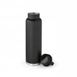 Botella de acero inoxidable reciclado con mosquetón incorporado 1,5L color negro segunda vista