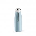 Botella de acero inoxidable reciclado en colores cálidos 380ml color azul pastel segunda vista