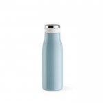 Botella de acero inoxidable reciclado en colores cálidos 380ml color azul pastel vista frontal