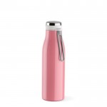 Botella de acero inoxidable reciclado con función térmica 470ml color rosa claro