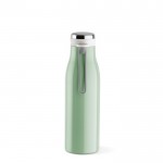 Botella de acero inoxidable reciclado con función térmica 470ml color verde pastel segunda vista