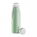 Botella de acero inoxidable reciclado con función térmica 470ml color verde pastel cuarta vista