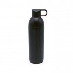 Botella de acero inoxidable reciclado con tapa de doble apertura 600ml color negro