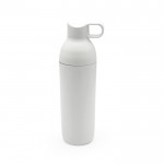 Botella de acero inoxidable reciclado con tapa de doble apertura 600ml color blanco