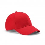 Gorra de algodón reciclado de 6 paneles con hebilla metálica 280 g/m2 color rojo