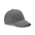 Gorra de algodón reciclado de 6 paneles con hebilla metálica 280 g/m2 color gris