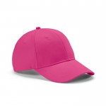 Gorra de algodón reciclado de 6 paneles con hebilla metálica 280 g/m2 color fucsia