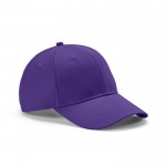 Gorra de algodón reciclado de 6 paneles con hebilla metálica 280 g/m2 color violeta