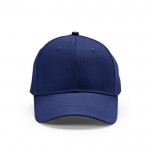 Gorra de algodón reciclado de 6 paneles con hebilla metálica 280 g/m2 color azul marino vista frontal