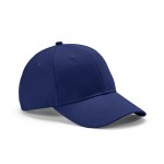 Gorra de algodón reciclado de 6 paneles con hebilla metálica 280 g/m2 color azul marino