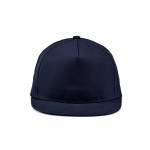 Gorra con visera plana de algodón reciclado con broche trasero 180 g/m2 color azul