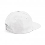 Gorra con visera plana de algodón reciclado con broche trasero 180 g/m2 color blanco segunda vista