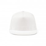 Gorra con visera plana de algodón reciclado con broche trasero 180 g/m2 color blanco vista frontal