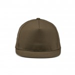 Gorra con visera plana de algodón reciclado con broche trasero 180 g/m2 color verde militar