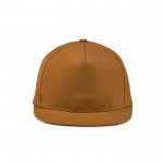 Gorra con visera plana de algodón reciclado con broche trasero 180 g/m2 color camel