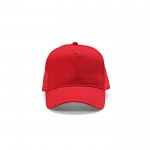 Gorra de algodón reciclado de 5 paneles con malla trasera 220 g/m2 color rojo vista frontal