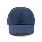 Gorra de RPET de 6 paneles con broche trasero ajustable 110 g/m2 color azul vista frontal