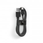 Cable de carga de RPET de 1 metro con conector USB-A y Lightning color negro segunda vista