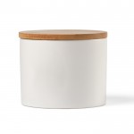 Bote cerámico de cocina con tapa de bambú 440ml color blanco tercera vista