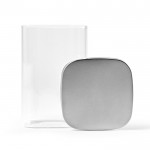 Frasco de vidrio con tapa de acero inoxidable reciclado sellada 1,13L color transparente segunda vista