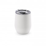 Vaso térmico de acero inoxidable reciclado con apertura en tapa 310ml color blanco segunda vista