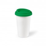 Taza térmica de cerámica take away con tapa de silicona 290ml color verde segunda vista