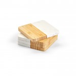 Juego de 4 posavasos de bambú y mármol sofisticados para la mesa color natural
