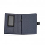 Portafolios de RPET con protectores para tablet y teléfono A4 color azul real segunda vista